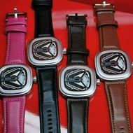 Asport TIME 7 seven_friday men's watch metal dial leather strap decorative screw waterproof square w