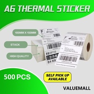 [SG SELLER] A6 Thermal Sticker Thermal Label Fold Shipping Label for Thermal Printer 100*150mm 【500pcs】