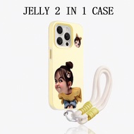 GANTUNGAN Adorable Baby Yellow Jelly 2 In 1 Keychain Strap Xiaomi 15T Pro C85 C65 F7 C71 C75 poco M7