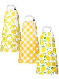 3 Pcs Lemon Kids Apron with Pockets Adjustable Strap Lemonade Apron for Boys Girls Lemonade Stand Su