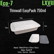 PP Thinwall Plastic Lunch Box - Take Away Box Container (50pcs)