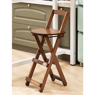 Foldable Stool Small Bench Horse Solid Household Portable Space-Saving High Stool Backrest Foldable Chair Thickened
