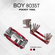 🔥Ready Stock🔥BOY 8035T Bicycle Repair Tool Bike Pocket Multi Function Folding Tool Cycling with Chai