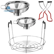 4 Pieces Canning Kit, 1PC Canning Rack+ 1PC Canning Jar Lifter Tong+ 2PC Canning Funnels, Canning Su