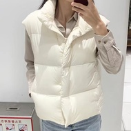 Uniqlo3G เสื้อกั๊กลงฤดูใบไม้ร่วงและฤดูหนาวของผู้หญิงในครอบครัวนุ่มแนะสวมสบายเสื้อกั๊กกันหนาวคอตั้งเส