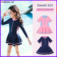 Kids Swimwear Girls Swimwear Kids Swimming Suit For Girls Swimsuit Kids Long-Sleeved Fashion One Pie