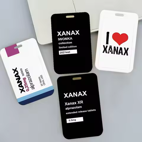 XANAX Badge Holder Lanyards Keychain Women New Card Holders Neck Straps Student Credential For Gift