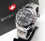 Ideal Watch GW.Colection-Jam tangan Swiss Army Pria-jam tangan Dualtime Pria stainlees steel-lengkap