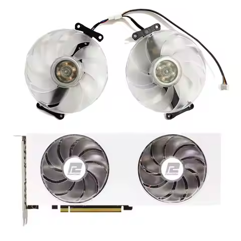 Original cooler fan T129215BU For PowerColor AMD Radeon ™ RX 7700 XT 12 GB GDDR6 grafische kaartkoel