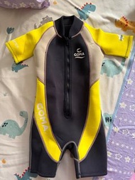 GOMA kid wet suit 2mm橡膠 童裝短袖保暖全身衣  保暖泳衣