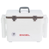 Engel UC30 30qt Leak-Proof, Air Tight, Fishing Drybox Cooler with Built-in Fishing Rod Holders, Also