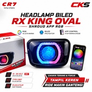 CR7 - Oval Model Biled Lamp APP RX king Set Oval Batok Headlamp Biled Rx king plus Shourd RGB APP Rx