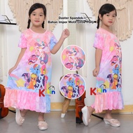 LYD JUMBO - Daster Terusan Tunik Anak Spandek Import Printing Frozen/Poni/Kitty/Unicorn/LOL/Princess