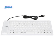 SAMO Silicone Keyboard, 85 Keys Waterproof USB Wired Keyboard, Portable Silent Keys Black/Orange/Whi