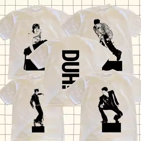Summer Men P1Harmony 2025 DUH Same T-shirt Kpop Print Summer Short Sleeve Tee for Fans Men Women Clo