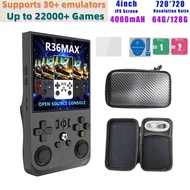R36 MAX Handheld Game Console 4-inch IPS Screen Linux OS Pocket Console With Carry Case Protector