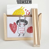 YOWFEM Wooden Kids Art Frame, Rotatable Memorial Photo Frame, Creative Changeable Wall Decoration Fa
