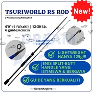 [NEW BARU] TsuriWorld RS 6 Feet Kaki (6 ft 6'0") 12-30lb 2-Piece Spinning Fishing Rod DreamAnglers
