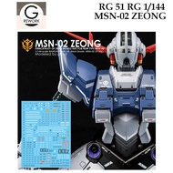 G Rework RG51 RG 1/144 MSN-02 ZEONG WATER SLIDE DECAL