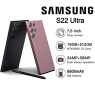 โทรศัพท์มือถือ SUMSAMG S22 Ultra 5G โปรโมชั่นใหม่ smartphone หน้าจอขนาดใหญ่7.5นิ้ว ออนไลน์ศึกษา ถ่ายภาพ ปลดล็อคด้วยใบหน้า บลูทูธ ระบบนำทาง GPS แบตเตอรี่6800mAh ใส่ได้2ซิม โทรศัพท์เล่นเกม Mobile phone การทำงานที่ราบรื่น รองรับการเก็บเงินปลายทาง โทรศัพท์ราค