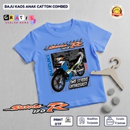 SUZUKI T-Shirt Distro Shirt for Children with Motorcycle Images SATRIA BLUE 120 R 2-STROKE INDONESIA