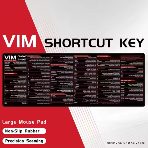 Vim Mouse Pad Large Linux Text Editor Cheat Sheet Shortcut Mousepad for Programing Engineer Non-Slip