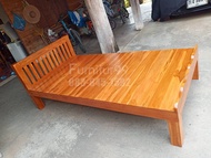 Furnitur99 เตียงนอน ขนาด 3.5 ฟุต ไม้สักแท้ เตียงแคร่ไม้สัก  ผลิตจากไม้สักแท้ แข็งแรงทนทาน  นั่ง นอนส