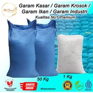CoarseGaram krosok 10 20 30 40 50 Kg Salt for Ornamental Fish Ponds. Fish Salt Coarse Salt/ 1Kg Fish