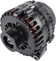 XZLYPMJAH ​​ES1024BK 12V/220A AD244 Black Alternator - Direct Fit Compatible for Chevy Silverado/Sie