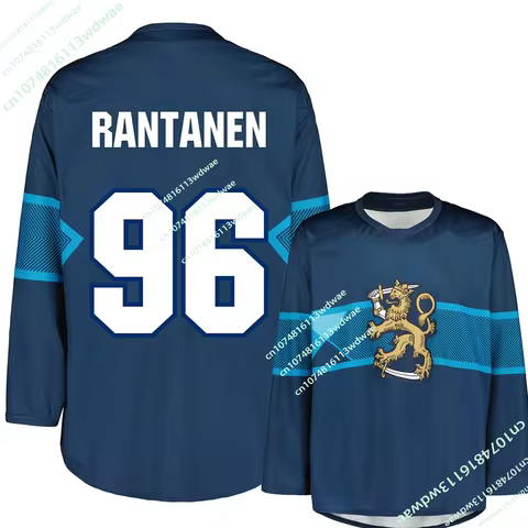 Finland Team 2026-27 New Arrival Home Rantanen #96 3D Printed Long Sleeve Hockey Jersey Family Kids 