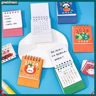 greatdream|  Cartoon Desk Calendar Durable Desk Calendar 2024 Mini Desk Calendar Daily Planner Cartoon Design for Home Office Stylish Functional Table Calendar