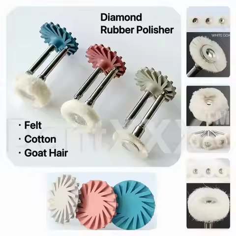 6PCS/B5G2 Diamond Rubber Polisher Kit Polishing Wheels 2.35mm Shank Polishing Tools