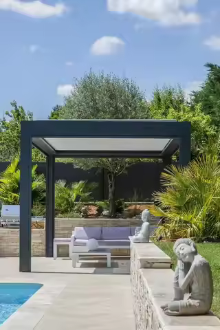 3x6 4x5 Exterior Sun Shade Pergola Aluminium Louvered Gazebo Motorized Heavy-Duty Waterproof Bioclim