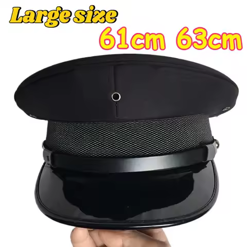 Large Size 63cm Military Hats Men Germany Officer Visor Cap Big Head Army Hat Police Cap Cosplay Hal