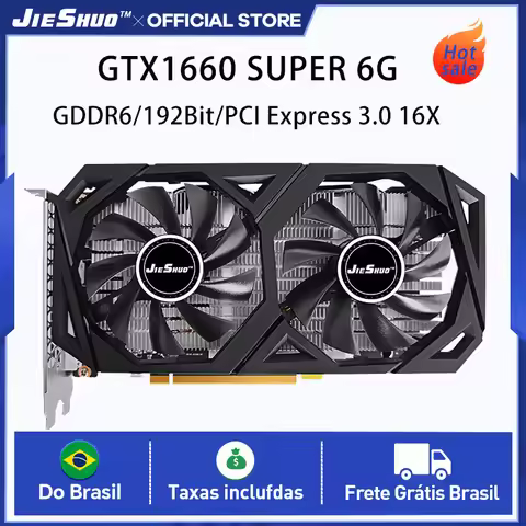 JIESHUO GTX Video Card 1660 Super 6GB DDDR6 128 Bits PCIe 4.0x8 8 Pin for PC Gamer