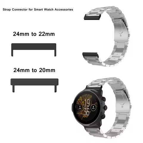 1 Pair 24mm To 22mm 24mm-20mm Watch Band Adapter Connectors Smart Watch Strap Accessories for Suunto