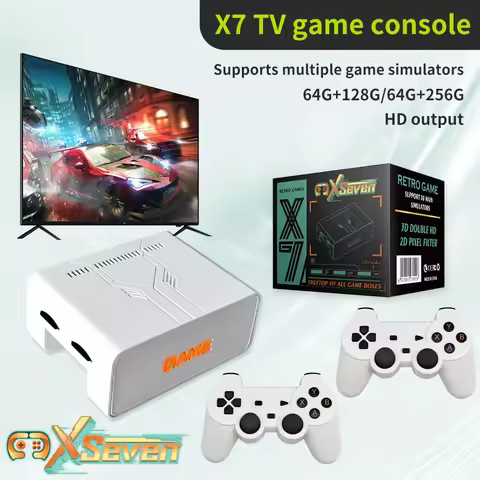 2025 Y7 Linux Portable Video Game Console 2.4G Wireless Game Tv Stick Retro For PSP Family 4K 64+256