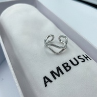 ABS AMBUSH New Style Geometric Open Ring Ring 925 Silver Men Women Couples Unique Hip-Hop Street Wea