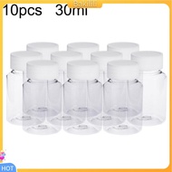 (Bakilili) 10Pcs 30ml Transparent Plastic Pill Bottles Salt Candy Case Storage Container