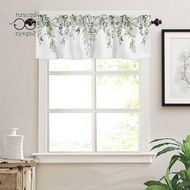 Sage Green Curtain Valance for Windows Watercolor Eucalyptus Leaf Rod Pocket Valance Window Treatments Plant Leaves Durable