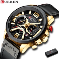 CURREN Jam Tangan Lelaki Original Chronograph Waterproof Quartz Analog Fashion Leather Man Watch 832