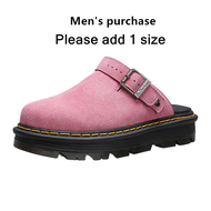 Dr. Martens รองเท้าแตะผู้ชายพื้นหนารองเท้าแตะลำลองกันลื่นสำหรับรองเท้าสตรีหนังนิ่มรองเท้าบู๊ตยางขนาด