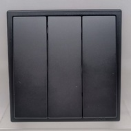 READY SIMON I7 BLACK DOFF MATT BLACK TRIPLE 3 GANG 1 WAY SWITCH