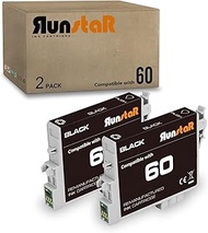 Run Star 2 Pack T060 Remanufactured Ink Cartridge Replacement for Epson 60 T060 use for Epson Stylus