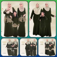 OLIVE GREEN Baju Raya Sedondon Baju Sedondon Ibu dan Anak Baju Kurung Sedondon Raya Plus Size Muslim Fashion