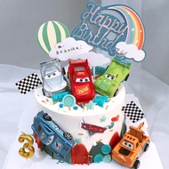 6pcs/set  Car Cake Topper Child Baby Boy Birthday Party Scene Obstacle Birthday Cake Topper Decorati
