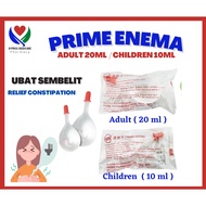 PRIME ENEMA FOR CONSTIPATION ( SEMBELIT ) ADULT 20ML / CHILDREN 10ML