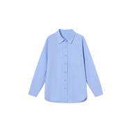 เสื้อเชิ้ตผ้าฝ้ายเรยอนใส่สบายหลวมๆ บาง