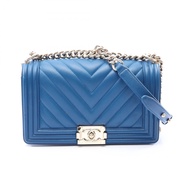 【二手】香奈兒 (Chanel) Boy Chanel Chevron V-stitch A67086 藍色羊皮 (Sheepskin) Boy Chanel Chevron V-stitch 鏈條單