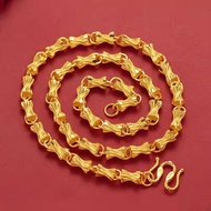 Gold Gold 999.9 Men's Bamboo Necklace Influencer Same Style Local Gold Necklace Jewelry